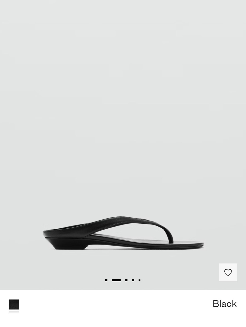 Mango Black Minimal Leather Thong Wedge Sandals - Picture 2 of 5